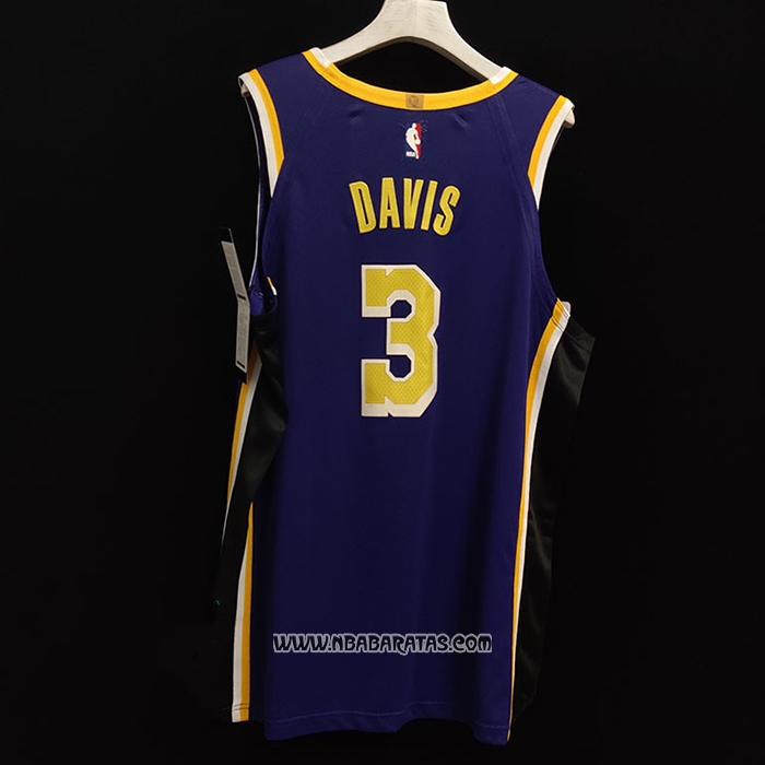 Camiseta Los Angeles Lakers Anthony Davis #3 Statement Autentico Violeta